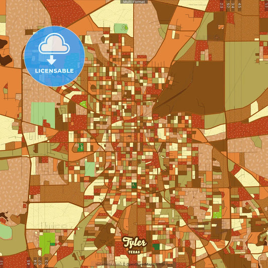 Tyler Texas Farmhouse Poster Art Map Template