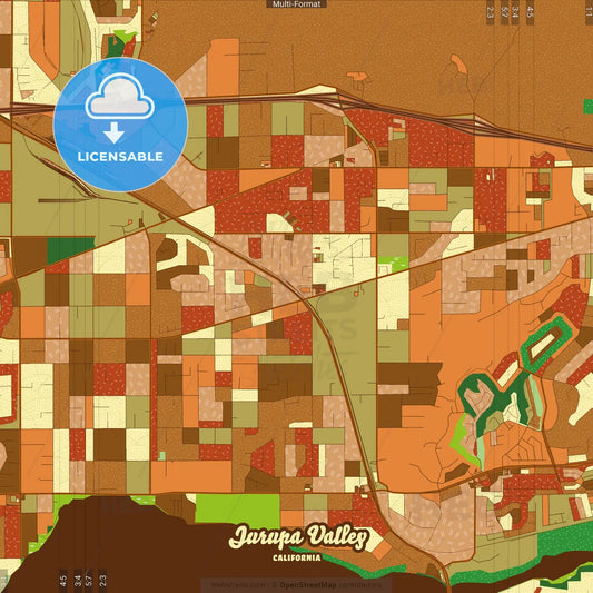 Jurupa Valley California Farmhouse Poster Art Map Template