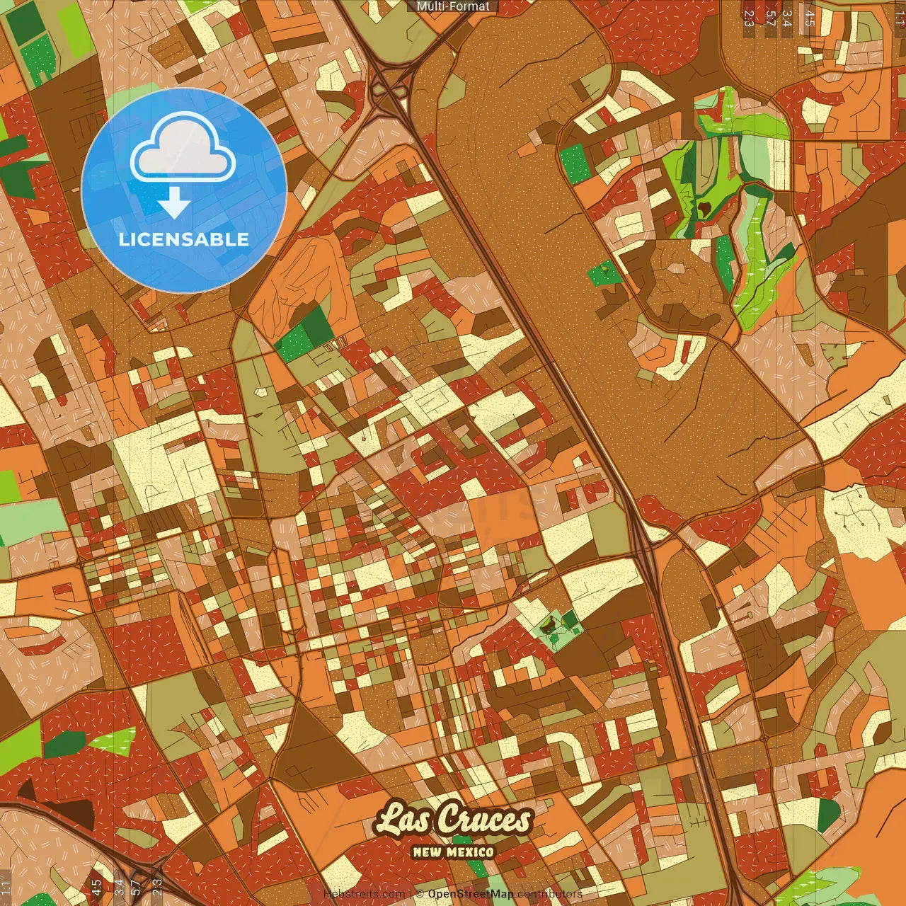 Las Cruces New Mexico Farmhouse Poster Art Map Template