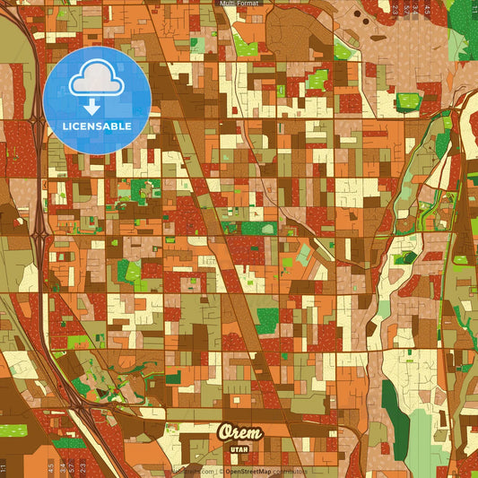 Orem Utah Farmhouse Poster Art Map Template