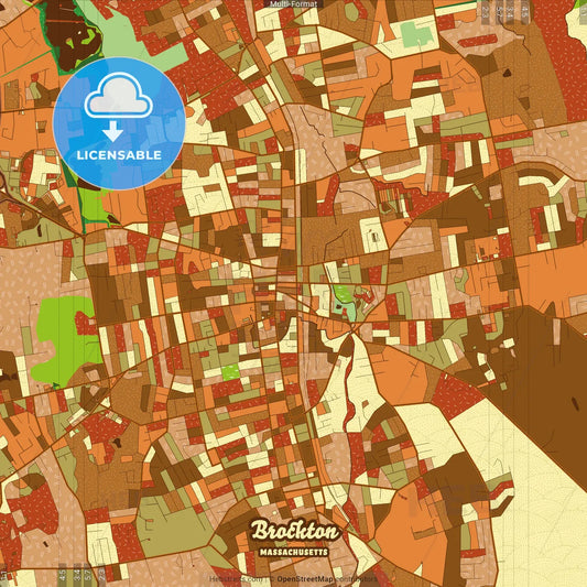 Brockton Massachusetts Farmhouse Poster Art Map Template