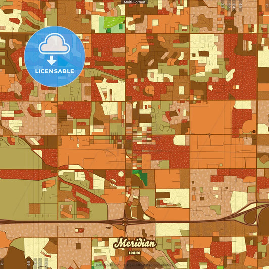 Meridian Idaho Farmhouse Poster Art Map Template
