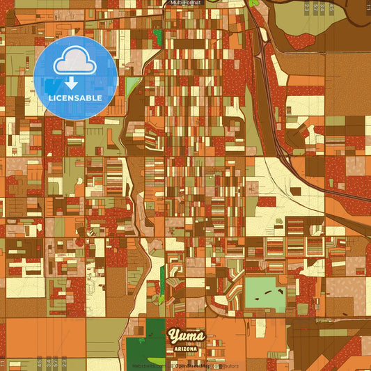 Yuma Arizona Farmhouse Poster Art Map Template