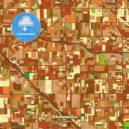 Westminster California Farmhouse Poster Art Map Template