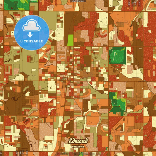 Edmond Oklahoma Farmhouse Poster Art Map Template