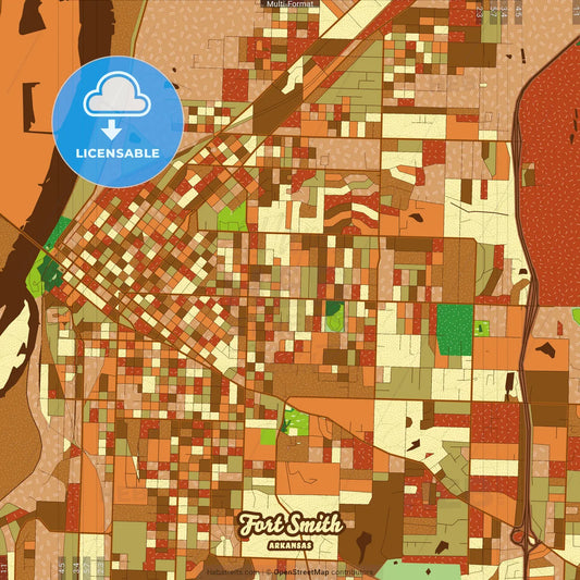 Fort Smith Arkansas Farmhouse Poster Art Map Template