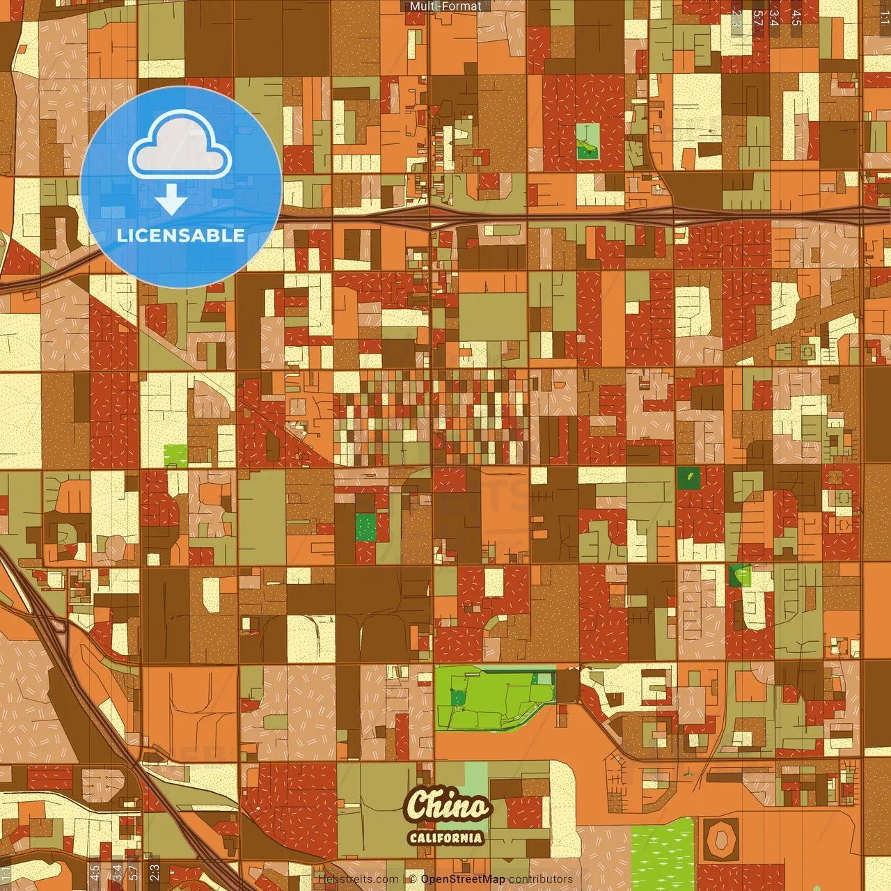 Chino California Farmhouse Poster Art Map Template
