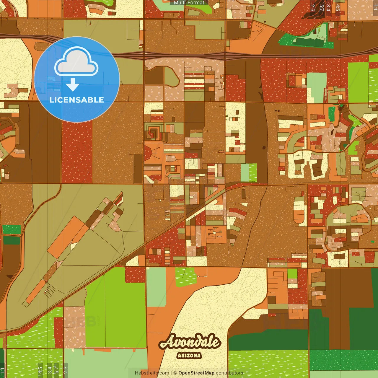 Avondale Arizona Farmhouse Poster Art Map Template