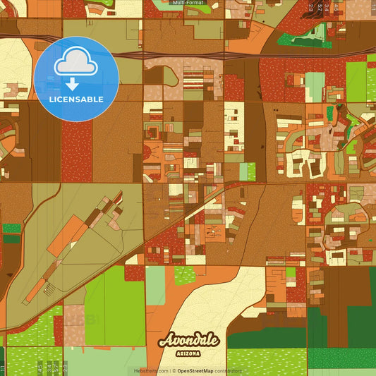 Avondale Arizona Farmhouse Poster Art Map Template