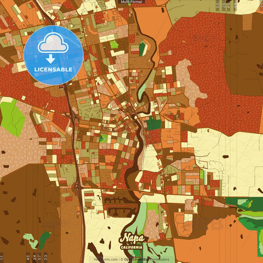 Napa California Farmhouse Poster Art Map Template