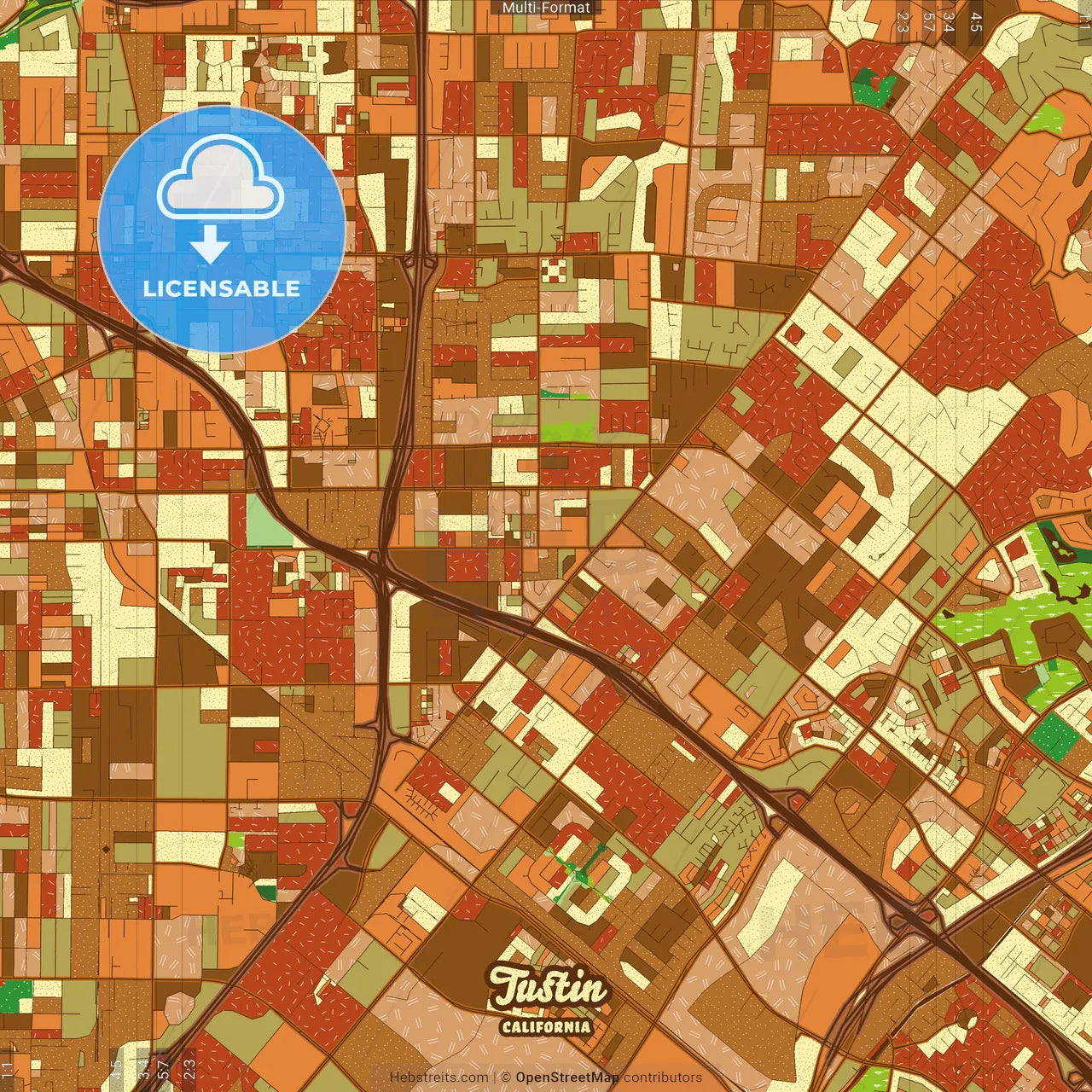 Tustin California Farmhouse Poster Art Map Template