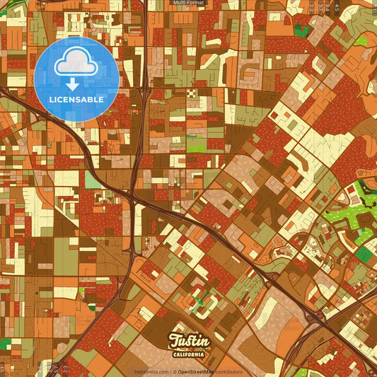 Tustin California Farmhouse Poster Art Map Template