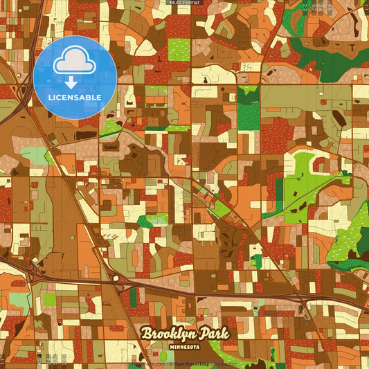 Brooklyn Park Minnesota Farmhouse Poster Art Map Template