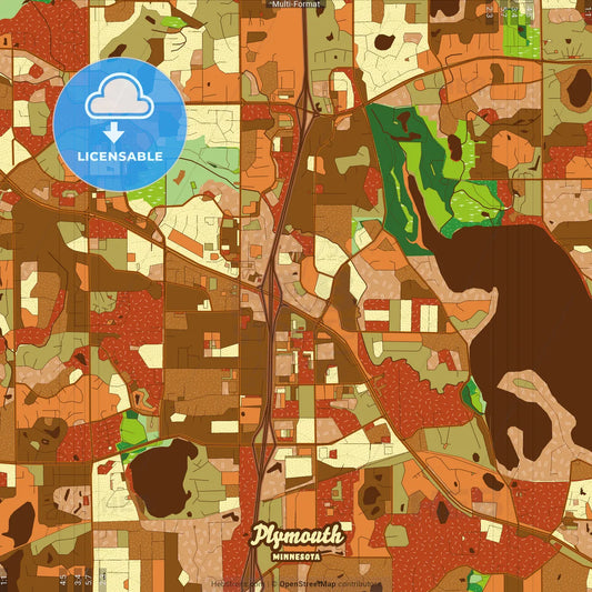 Plymouth Minnesota Farmhouse Poster Art Map Template