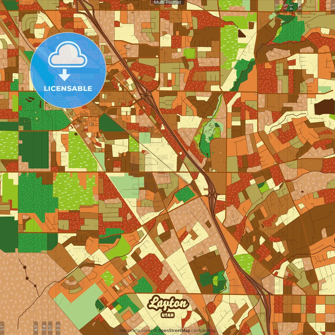 Layton Utah Farmhouse Poster Art Map Template