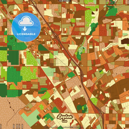 Layton Utah Farmhouse Poster Art Map Template