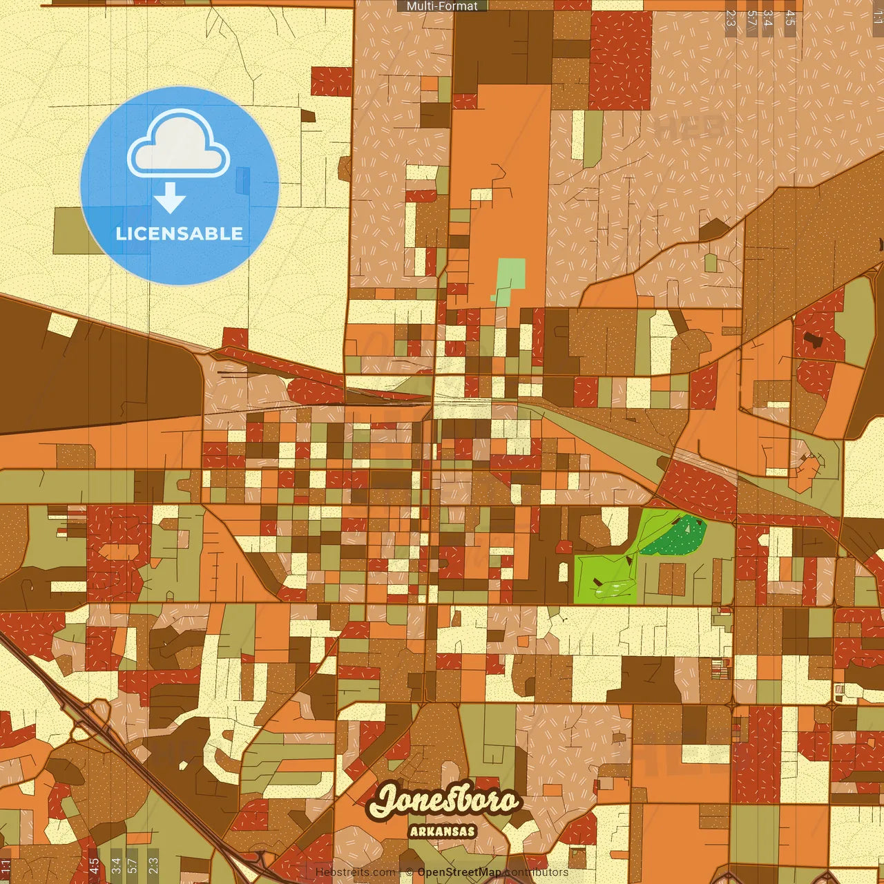 Jonesboro Arkansas Farmhouse Poster Art Map Template