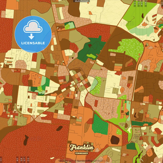 Franklin Tennessee Farmhouse Poster Art Map Template