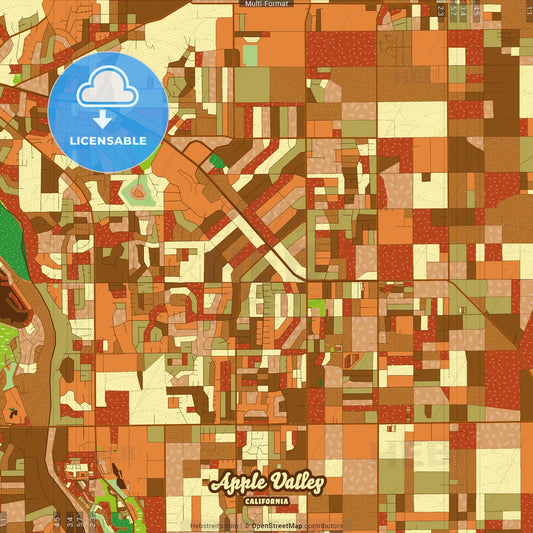 Apple Valley California Farmhouse Poster Art Map Template