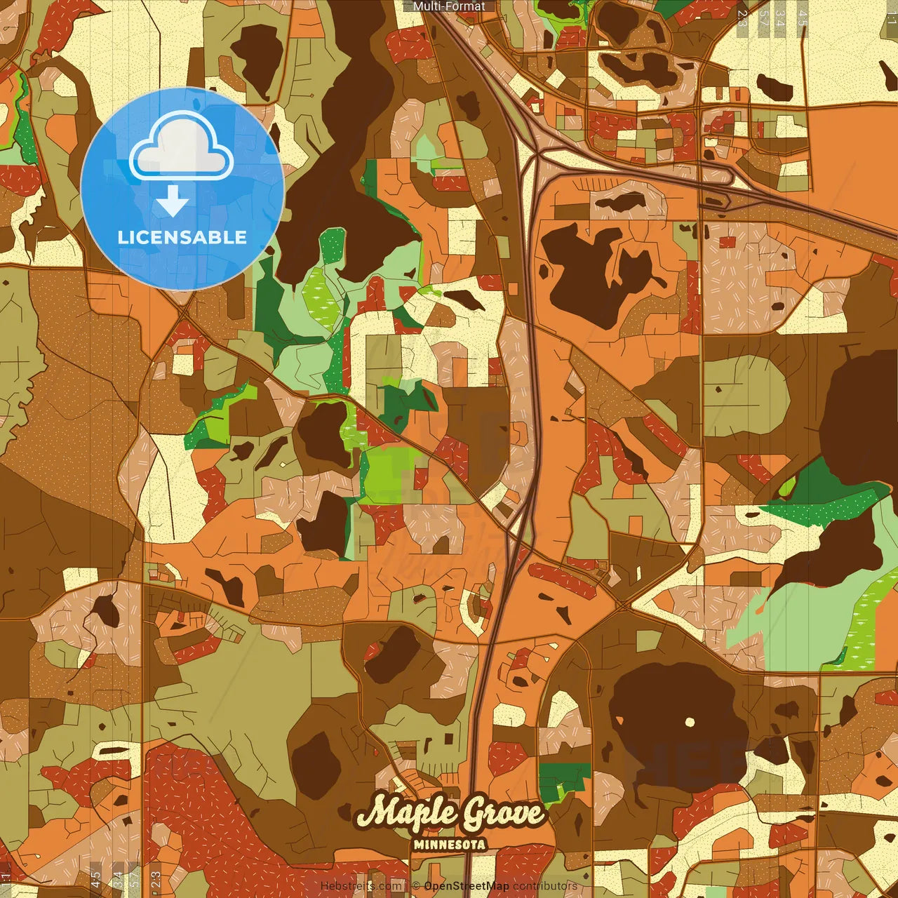 Maple Grove Minnesota Farmhouse Poster Art Print Template