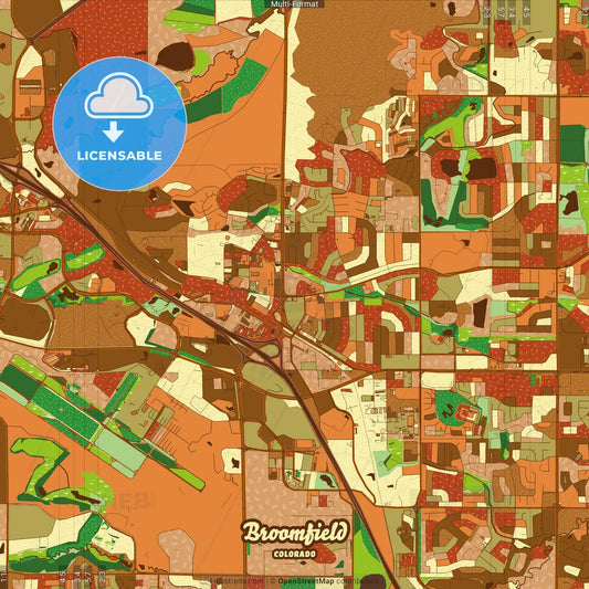 Broomfield Colorado Farmhouse Poster Art Map Template