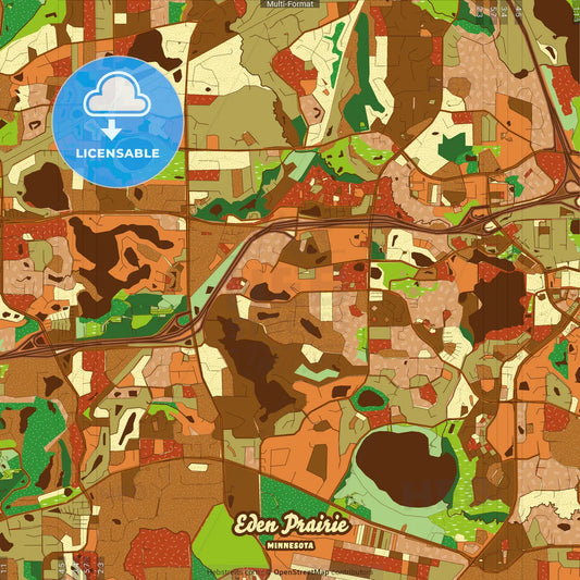 Eden Prairie Minnesota Farmhouse Poster Art Map Template