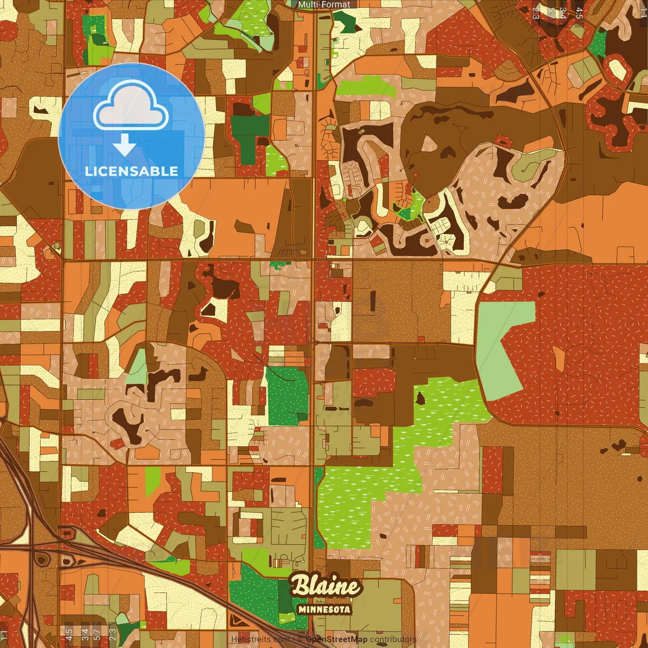 Blaine Minnesota Farmhouse Poster Art Map Template