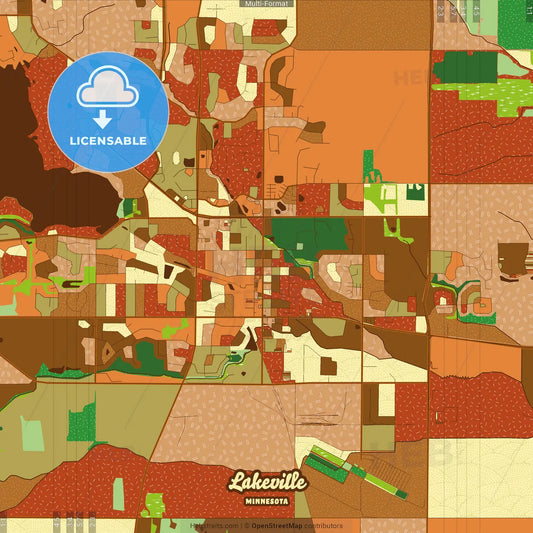 Lakeville Minnesota Farmhouse Poster Art Map Template