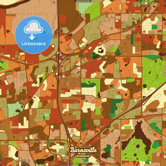 Burnsville Minnesota Farmhouse Poster Art Map Template
