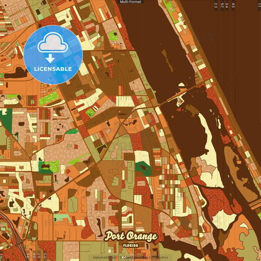 Port Orange Florida Farmhouse Poster Art Map Template