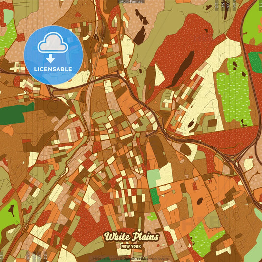 White Plains New York Farmhouse Poster Art Map Template