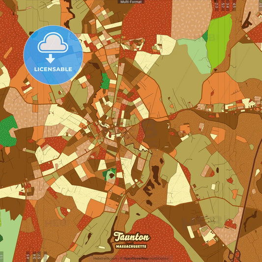 Taunton Massachusetts Farmhouse Poster Art Map Template