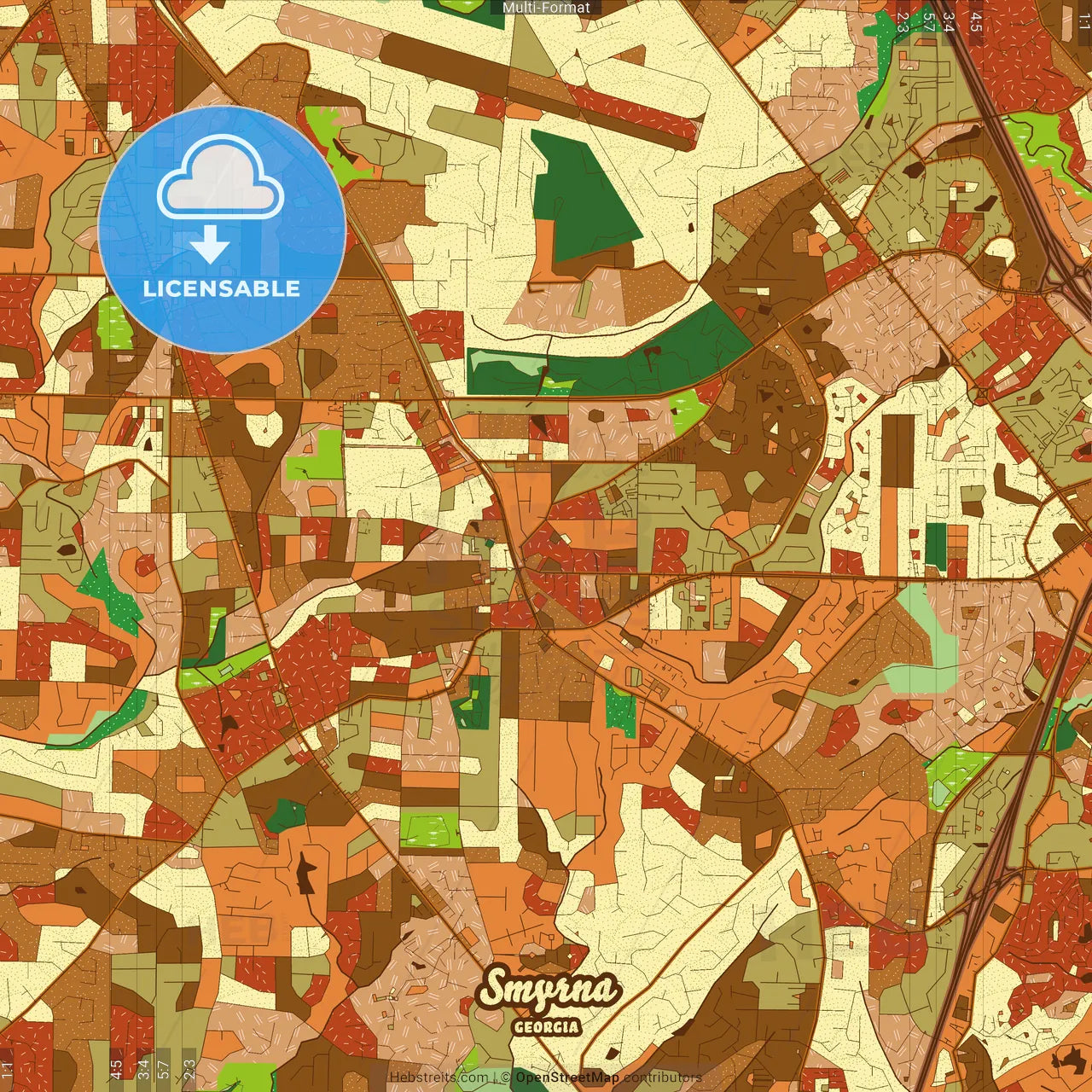 Smyrna Georgia Farmhouse Poster Art Map Template