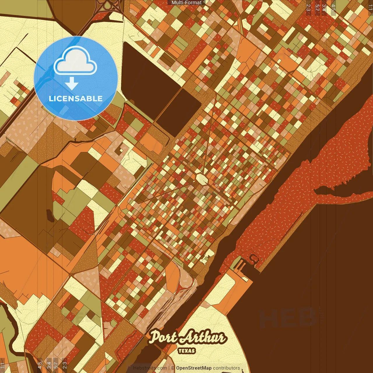 Port Arthur Texas Farmhouse Poster Art Map Template