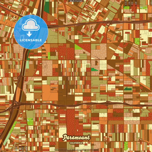 Paramount California Farmhouse Poster Art Map Template