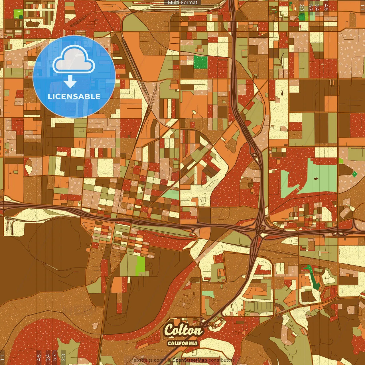 Colton California Farmhouse Poster Art Map Template