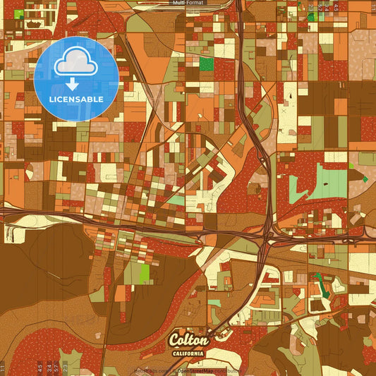 Colton California Farmhouse Poster Art Map Template