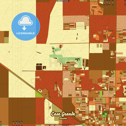 Casa Grande Arizona Farmhouse Poster Art Map Template