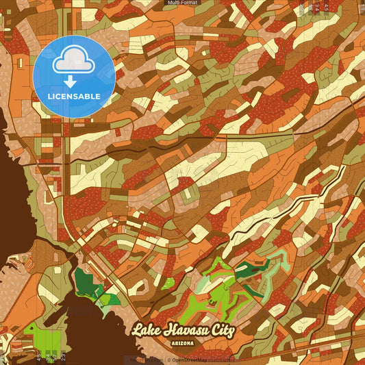 Lake Havasu City Arizona Farmhouse Poster Art Map Template