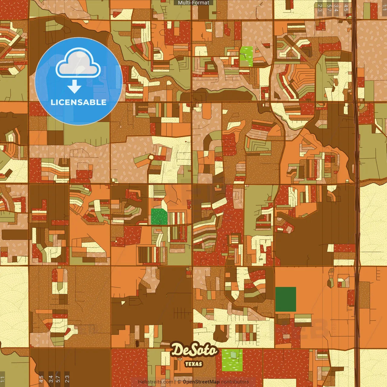 DeSoto Texas Farmhouse Poster Art Map Template