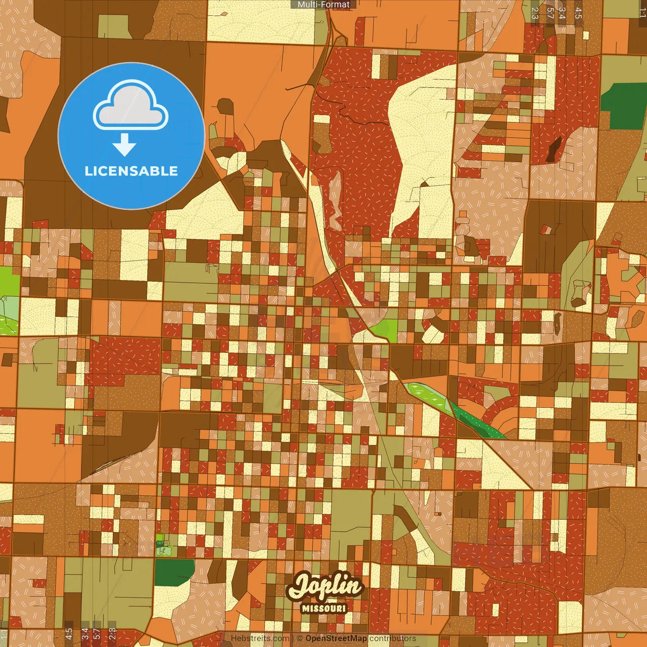 Joplin Missouri Farmhouse Poster Art Map Template