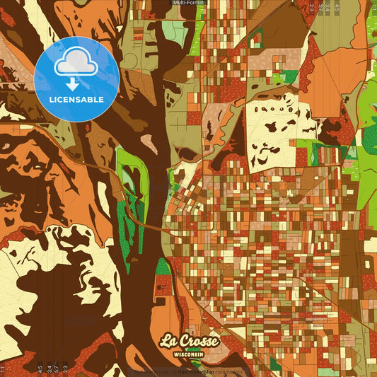 La Crosse Wisconsin Farmhouse Poster Art Map Template