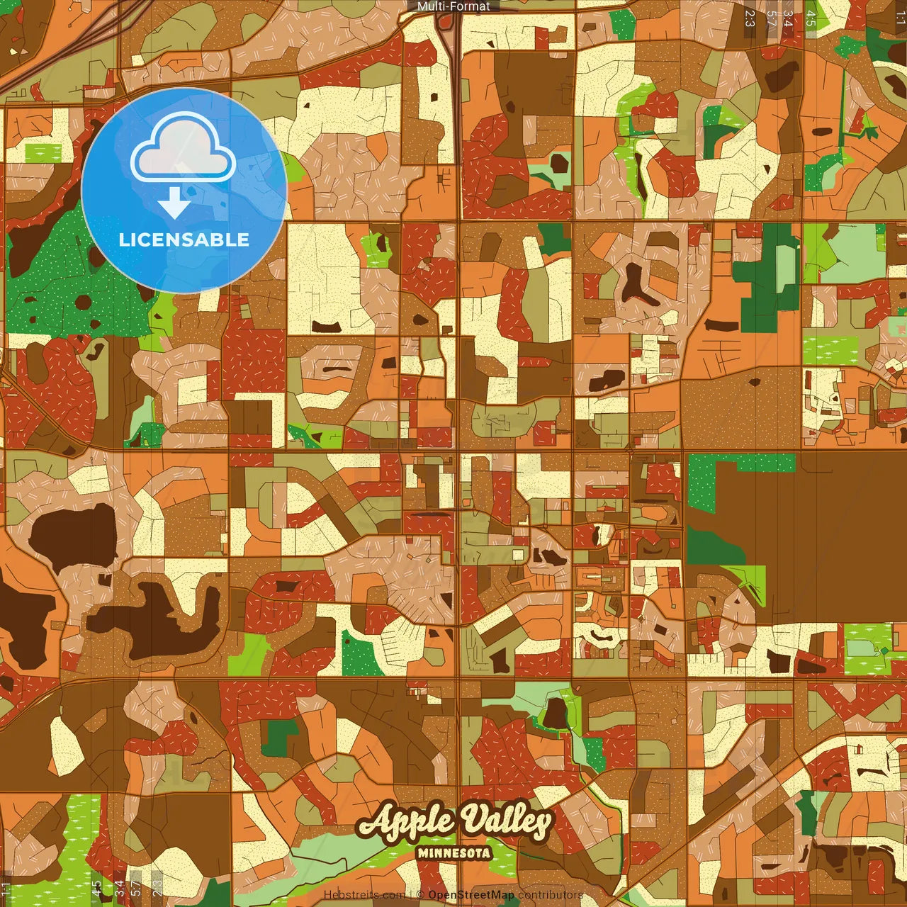 Apple Valley Minnesota Farmhouse Poster Art Map Template