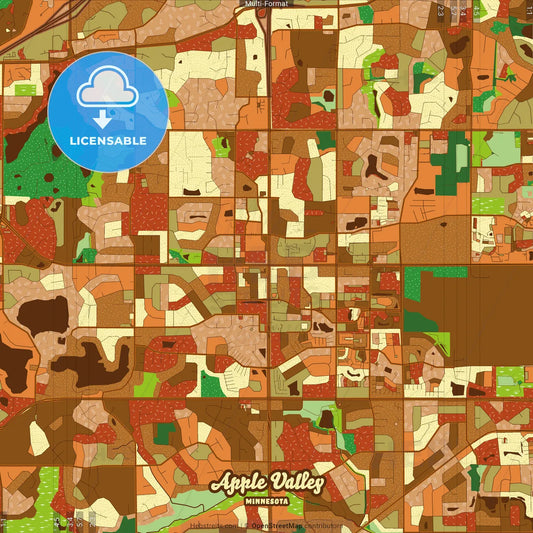 Apple Valley Minnesota Farmhouse Poster Art Map Template