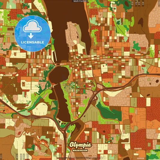 Olympia Washington Farmhouse Poster Art Map Template