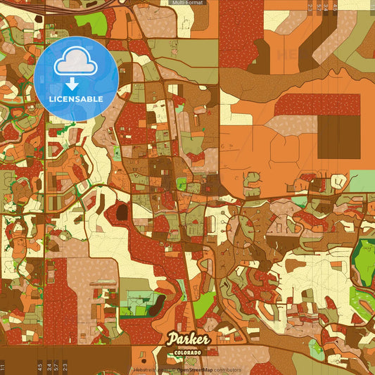 Parker Colorado Farmhouse Poster Art Map Template