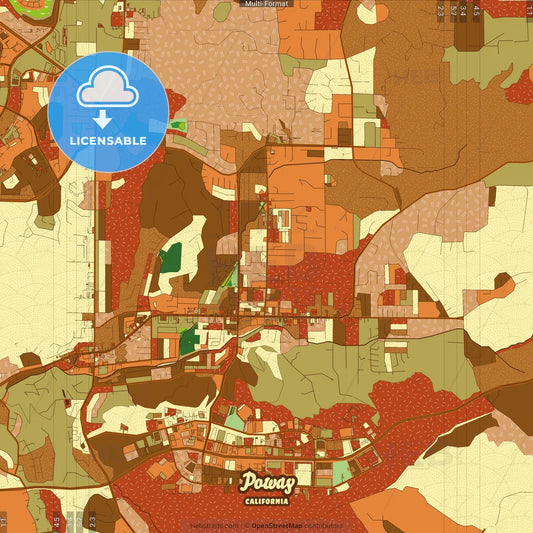 Poway California Farmhouse Poster Art Map Template
