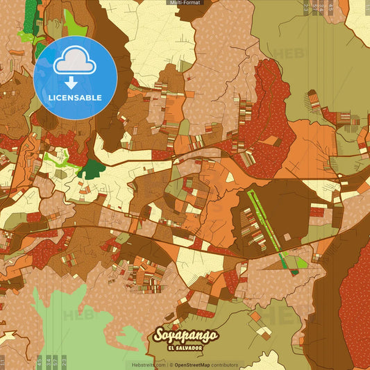 Soyapango El Salvador Farmhouse Poster Art Map Template