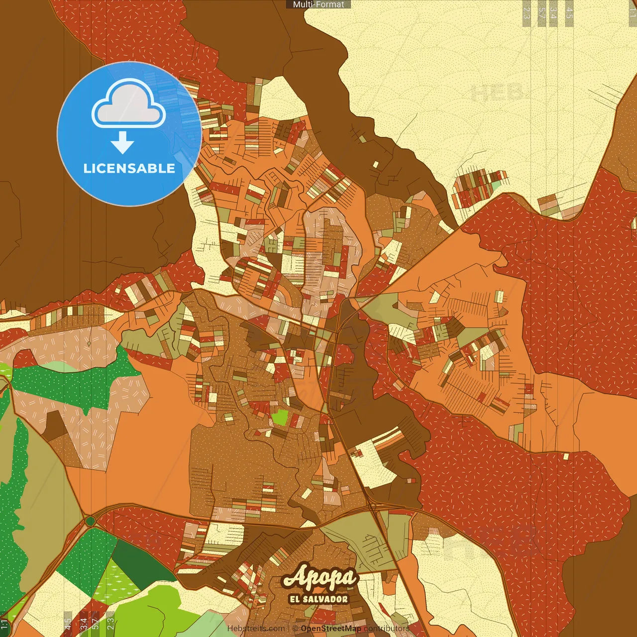 Apopa El Salvador Farmhouse Poster Art Map Template