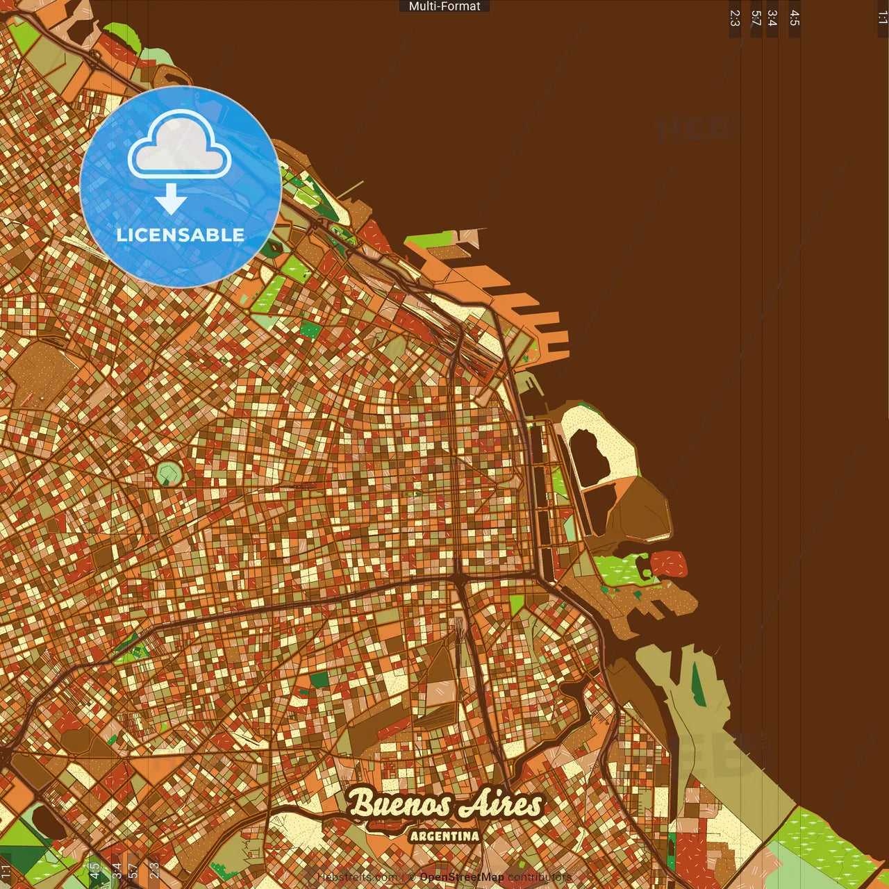 Buenos Aires Argentina Farmhouse Poster Art Map Template